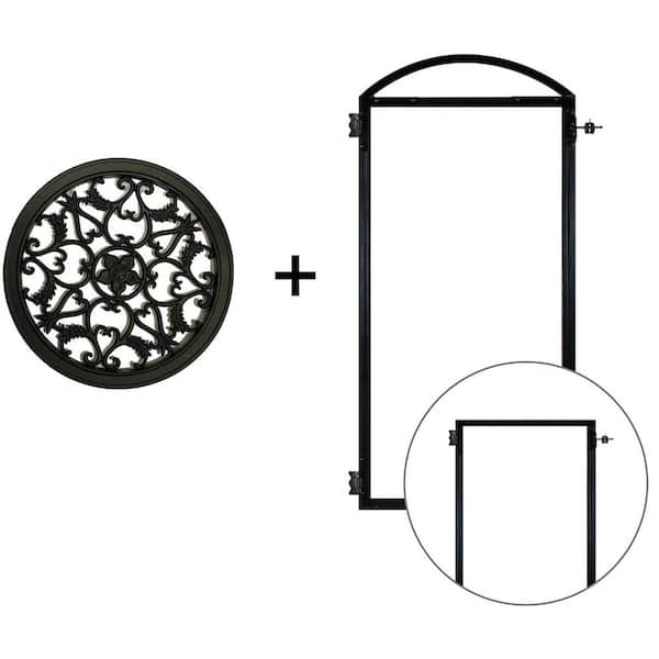 EZ Install 6-Standard Fence Board Arched Pro Gate Frame with One 15 in. Dia Round Gate Insert