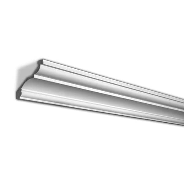 3-1/8 in. x 3-1/8 in. x 96 in. Plain Recycled Polystyrene Crown Moulding Pro Pack 32 LF (4-Pack)