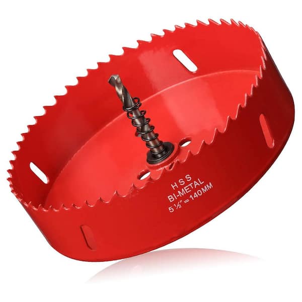 Unbranded HSS Bi-Metal Hole Saw 5 1/2 with Pilot Drill Bit for Wood Plywood Cornhole Ceiling Drywall Cutting