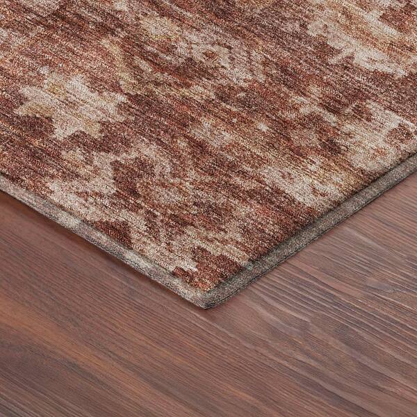 Mayfield Premium Machine Washable Abstract AMF2356 Paprika 2 ft. x 7 ft. Runner Rug