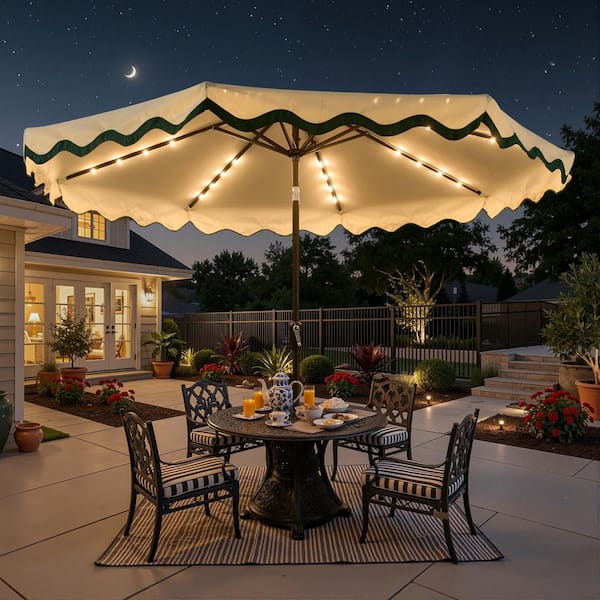 7.5 ft green bradford patio market umbrella JEAREY 7.5ft Steel Outdoor Patio Market Umbrella with Tilt Crank in Green