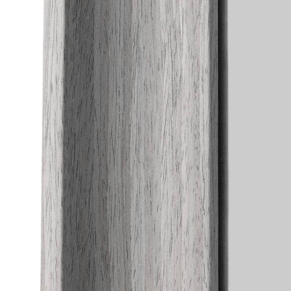 Transitional Gray Wood Beveled Edge Rectangular Wall Mirror
