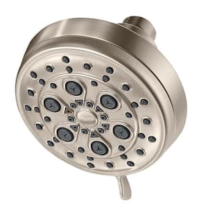 Vie 5-Spray 4.13 in. Single Wall Mount Fixed Adjustable Shower Head in Brushed Nickel