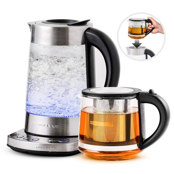 OVENTE 7.2Cup Stainless Steel Electric Glass Kettle with ProntoFill