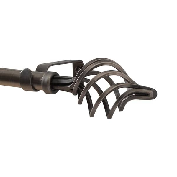 Home Details Modern Twist 48 to 86 in. Single Curtain Rod in Satin Nickel