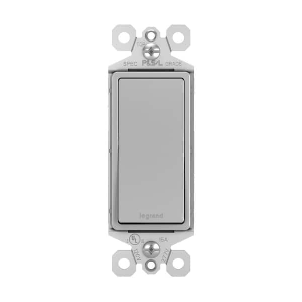 radiant 15 Amp 120-Volt 3-Way Decorator/Rocker Light Switch, Gray