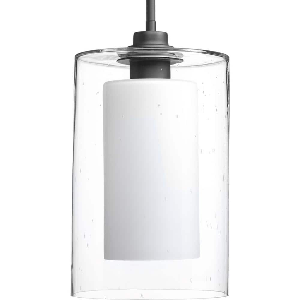 Graphite Double Glass Mini Pendant Light with Etched Shade