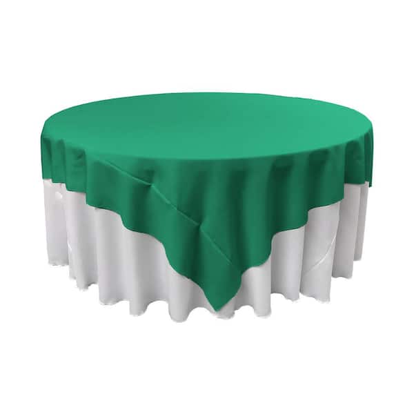 LA Linen 90 in. x 90 in. Jade Polyester Poplin Square Tablecloth