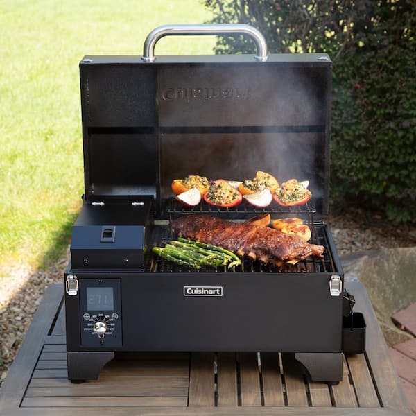 Cuisinart 256 sq. in. Portable Wood Pellet Grill and Smoker in Black CPG 256 The Home Depot