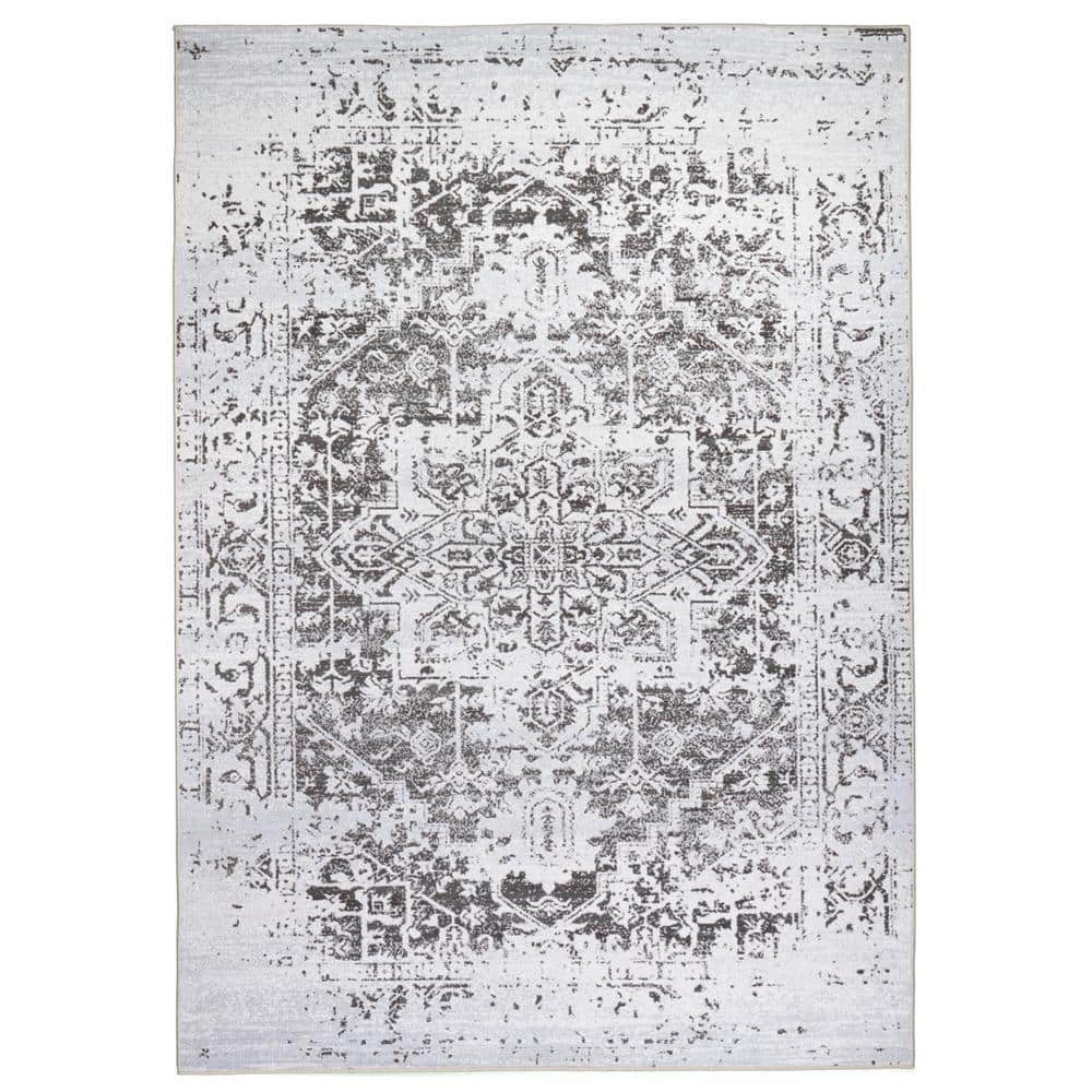 Himalayas Brown Creme 9 ft. x 12 ft. Machine Washable Modern Floral Abstract Polyester Non-Slip Backing Area Rug price history on PriceWatchPro