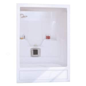 Aspen 31 in. x 60 in. x 85 in. 3-piece Acrylic Bath and Shower Kit with Left Drain in White