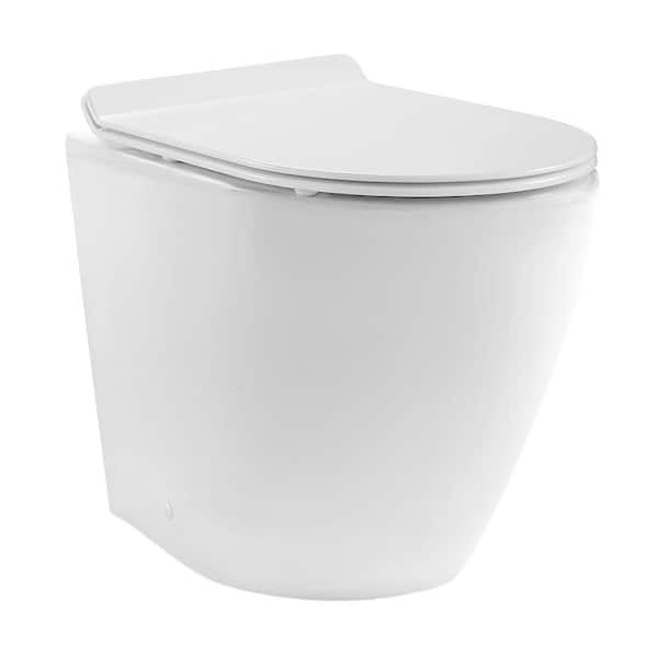 Swiss Madison St. Tropez Elongated Toilet Bowl Only in Glossy White with Black Hardware Back to Wall