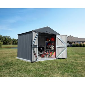 Elite 10 ft. D x 8 ft. W Anthracite Premium Vented Corrosion Resistant Steel Storage Shed