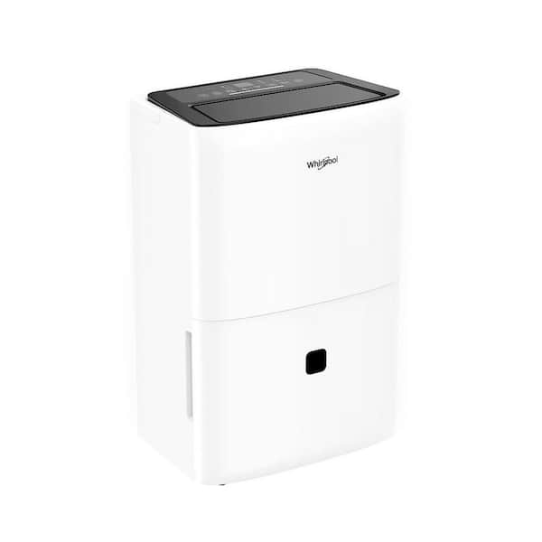 50 pt. 3,000 sq. ft. with Bucket Dehumidifier with Caster Wheels & Carry Handles in. White