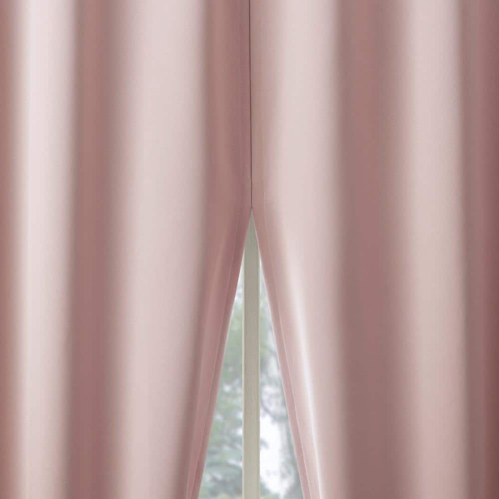 Blush Pink 52" x 96" Polyester Blackout Curtain Panel Pair