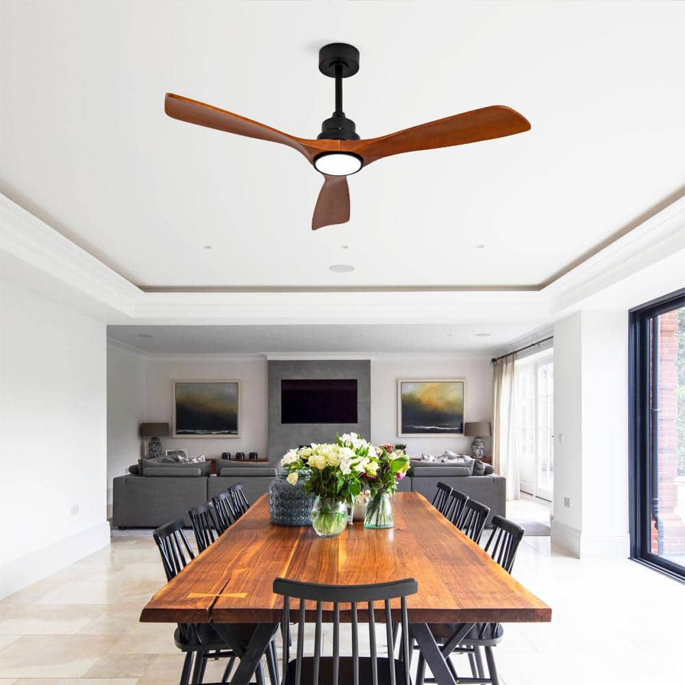 52 in. Black Reversible Quiet DC Motor Downrod Mount Standard Fan with Remote Control Dimmable 6 Wind Speed price history on PriceWatchPro