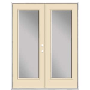 60 in. x 80 in. Golden Haystack Steel Prehung Left-Hand Inswing Full Lite Clear Glass Patio Door without Brickmold