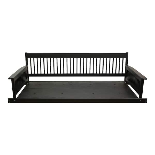 Unbranded Plantation 2-Person Daybed Wooden Black Porch Patio Swing