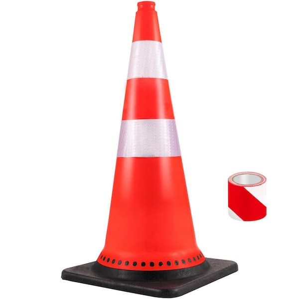 8 x 30 in. Safety Cones, Traffic Cones, PVC Orange Construction Cones, Reflective Collars Traffic Cones with Black