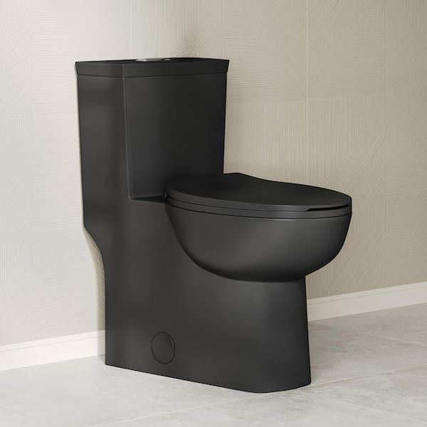 Classe 1-Piece 12 in. Rough-in 1.1/1.6 GPF Dual Top Flush Elongated Toilet in Matte Black