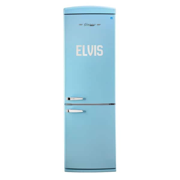Elvis Classic Retro 12 cu ft Bottom Mount Refrigerator in Blue Hawaii