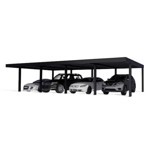 CANOPIA Oslo 20 ft. x 40 ft. Black/Gray Opaque Double Carport