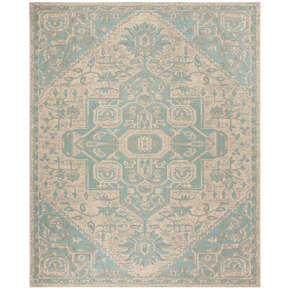 Beach House Aqua/Cream 8 ft. x 10 ft. Geometric Indoor/Outdoor Patio  Area Rug price history on PriceWatchPro