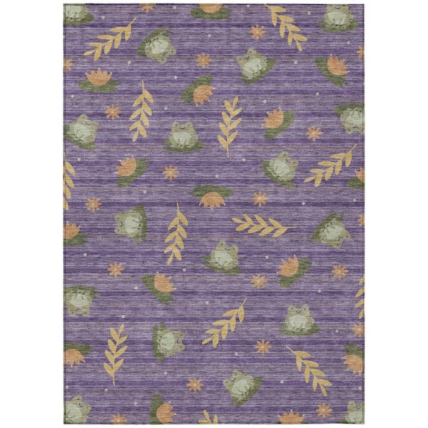 Chantille Machine Washable Indoor/Outdoor Abstract ACN2795 Purple 8 ft. x 10 ft. Area Rug