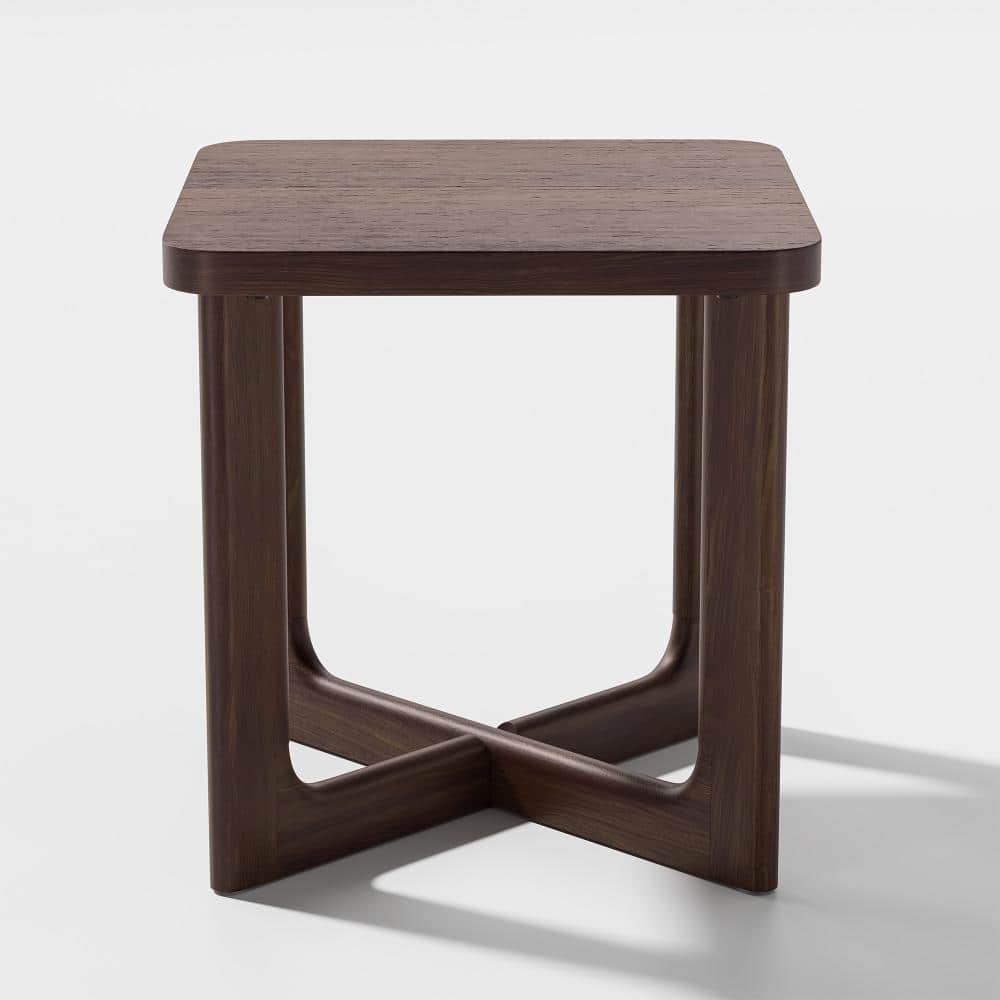 Minimalist rectangular wood end table on a plain background.