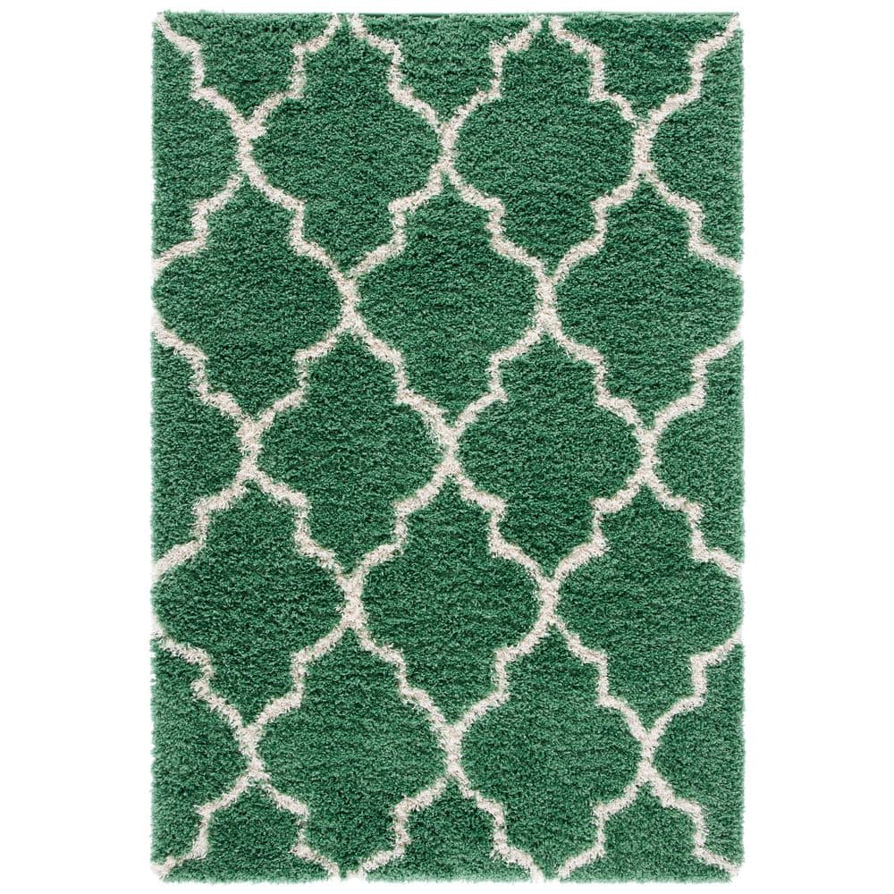Venus Shag 8 ft. x 10 ft. Green/Ivory Diamond Trellis Area Rug price history on PriceWatchPro