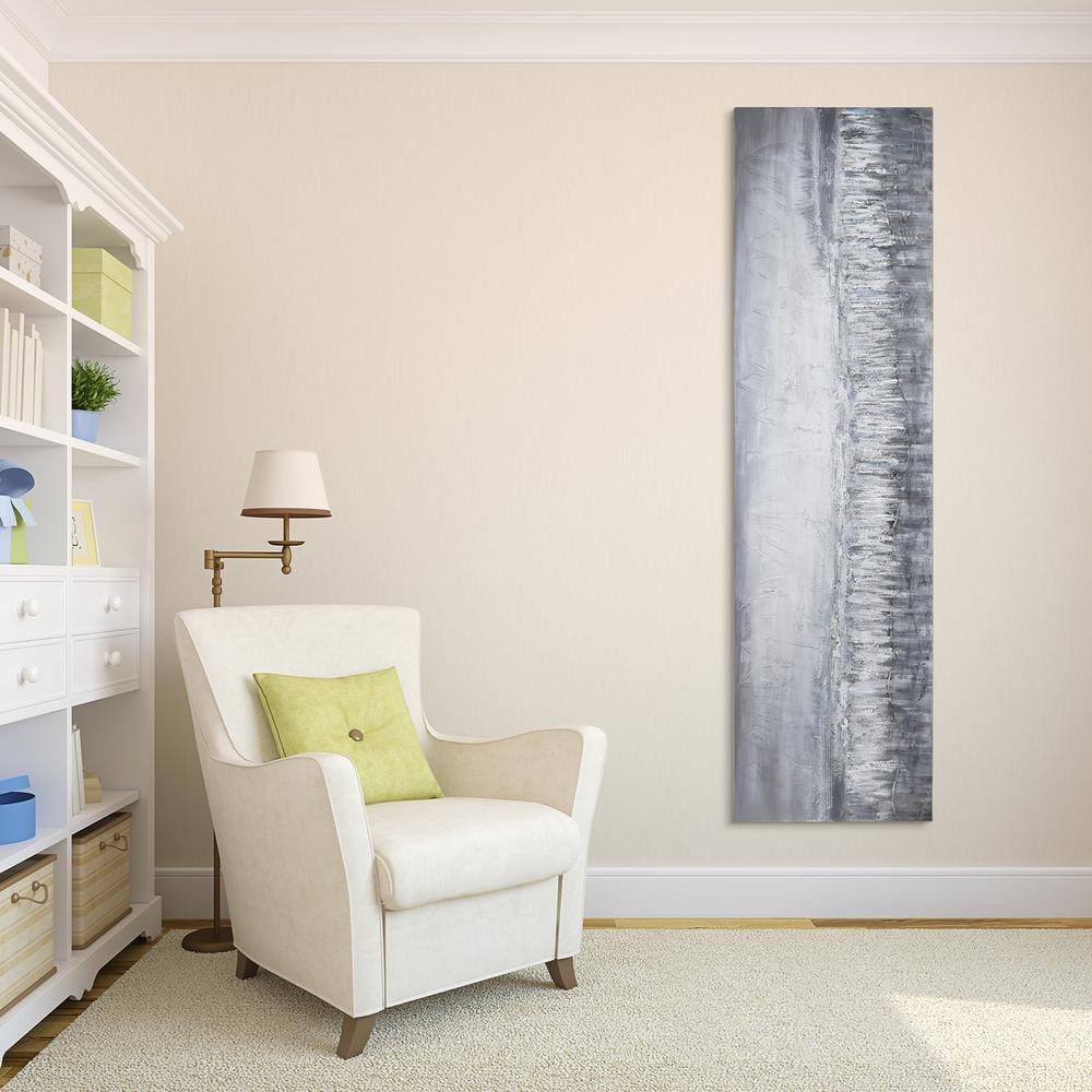 Silver Dust Textured Metallic Abstract Landscape Canvas Art, 20" x 72"