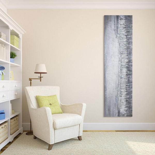 "Silver Dust" Textured Metallic Hand Painted by Martin Edwards Abstract Canvas Wall Art