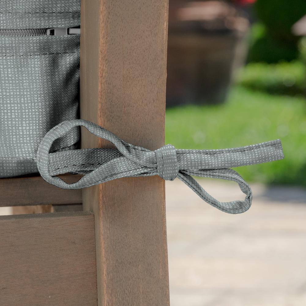 Stone Grey Polyester Outdoor Deep Seat Cushion, 24 x 24