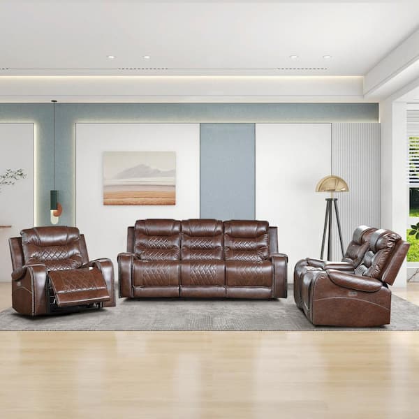 Lazzara Bergen 86.5 in. W Straight Arm Faux Leather Rectangle 3