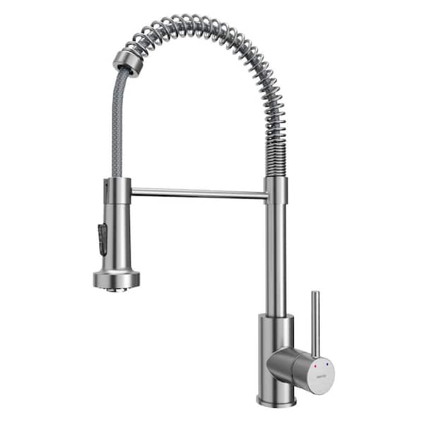 Loxton Single Handle Touchless Pull-Down Sprayer Kitchen Faucet in Stainless Steel