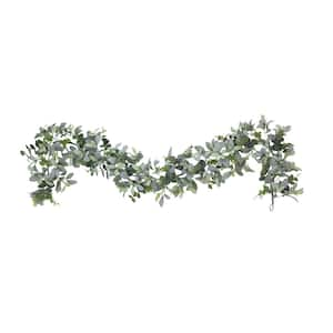 6 ft. Green Unlit Artifitical Lambs Ear Christmas Garland