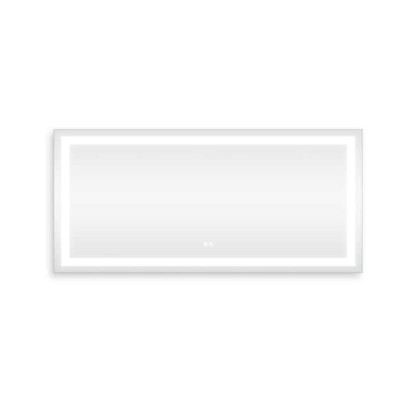 Miscool Anky 60 in. W x 28 in. H Rectangular Frameless Wall Mounted LED Bathroom Vanity Mirror