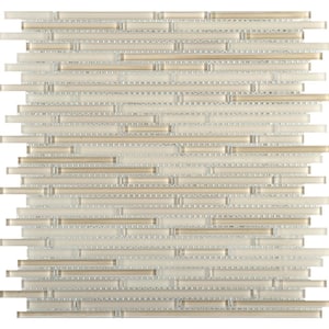 Infinity Natural Glossy 11.73 in. x 11.73 in. x 4mm Glass Mesh-Mounted Mosaic Tile (0.96 sq. ft.)