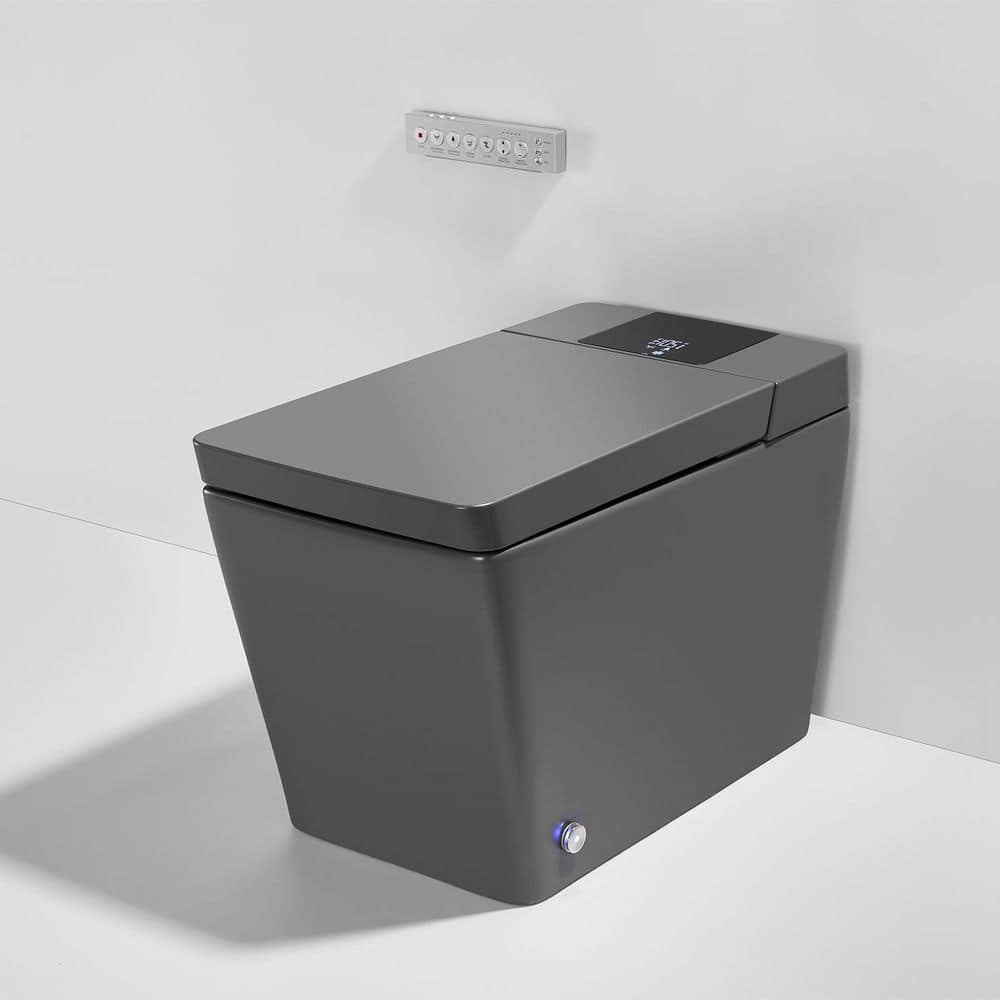 Square Smart Toilet Bidet 1.28 GPF in Matte Gray with Auto Open/ Close Cover, UV Light, LED Display and Remote Control price history on PriceWatchPro