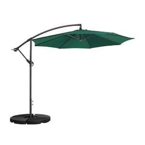 10 ft. Aluminum Cantilever Outdoor Patio Umbrella with Easy Crank Lift in Green