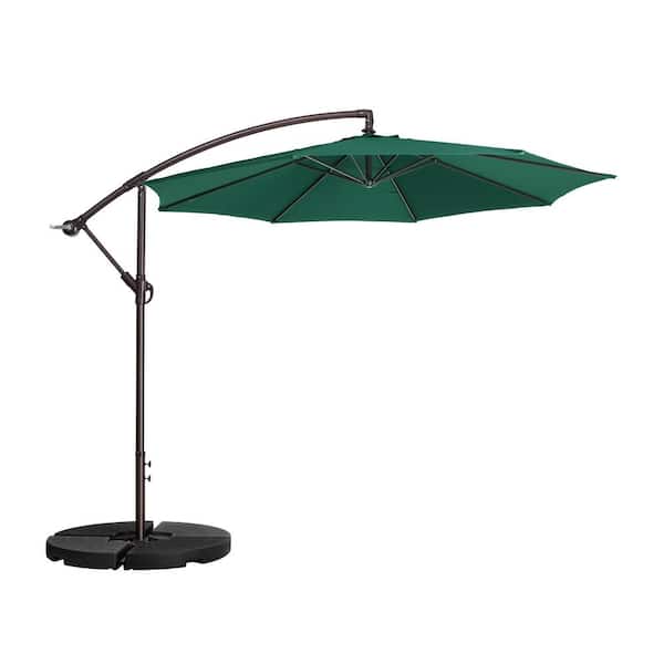 Pure Garden 10 ft. Aluminum Cantilever Outdoor Patio Umbrella with Easy Crank Lift in Green