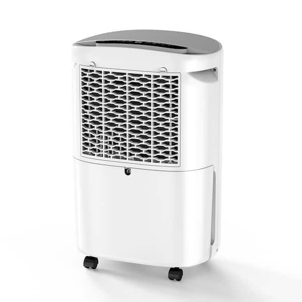 50 pt. 4,000 sq. ft. Dehumidifier in White with Drain Hose, 1 Gal. Bucket, 45dB Quiet for Bedroom, Auto Defrost, Timer