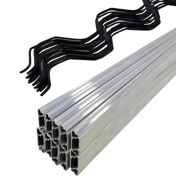 6.56 ft. Spring Wire and Lock Channel 20-Packs PE Coated Aluminum Alloy Channel with Screws for Greenhouse