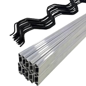 6.56 ft. Spring Wire and Lock Channel 20-Packs PE Coated Aluminum Alloy Channel with Screws for Greenhouse