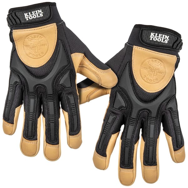 Klein Tools Leather Work Gloves, Large, Pair
