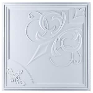 Risano 2 ft. x 2 ft. Lay-in or Glue-up Ceiling Tile in White (40 sq. ft. / case)