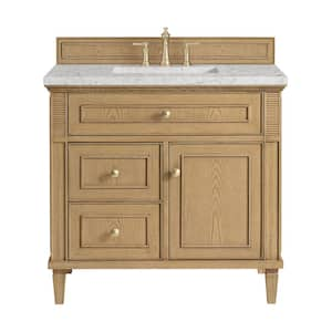 Lorelai 36.0 in. W x 23.5 in. D x 34.06 in. H Single Bath Vanity in Light Natural Oak & Eternal Jasmine Pearl Quartz Top