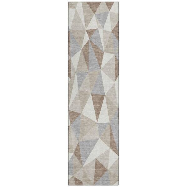 Chantille Machine Washable Indoor/Outdoor Abstract ACN2835 Ivory 2 ft. x 7 ft. Runner Rug