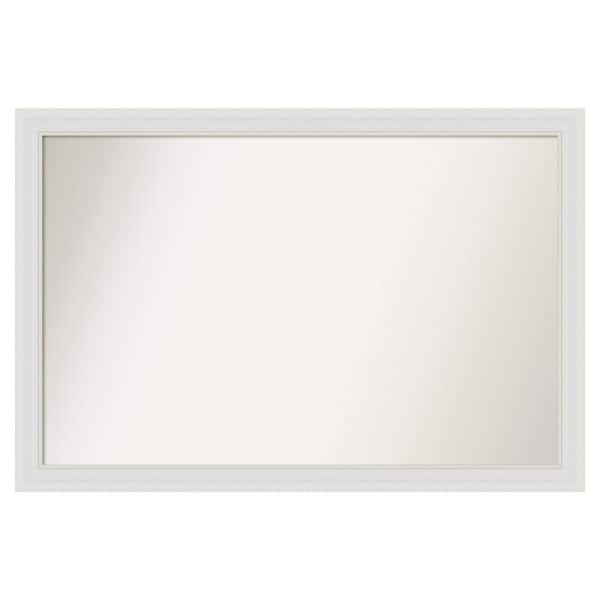 Amanti Art Flair Soft White Narrow 46 in. x 31 in. Custom Non-Beveled Satin Recyled Polystyrene Bathroom Vanity Wall Mirror