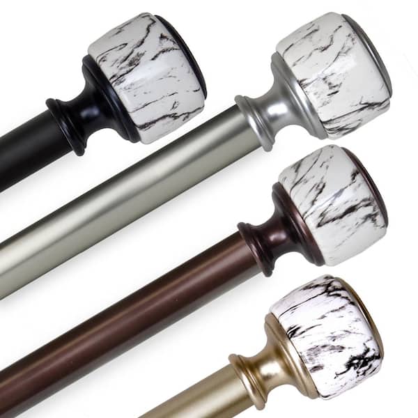 EMOH 1 Inch Dia 48-84" Adjustable Fist Single Curtain Rod in Bronze